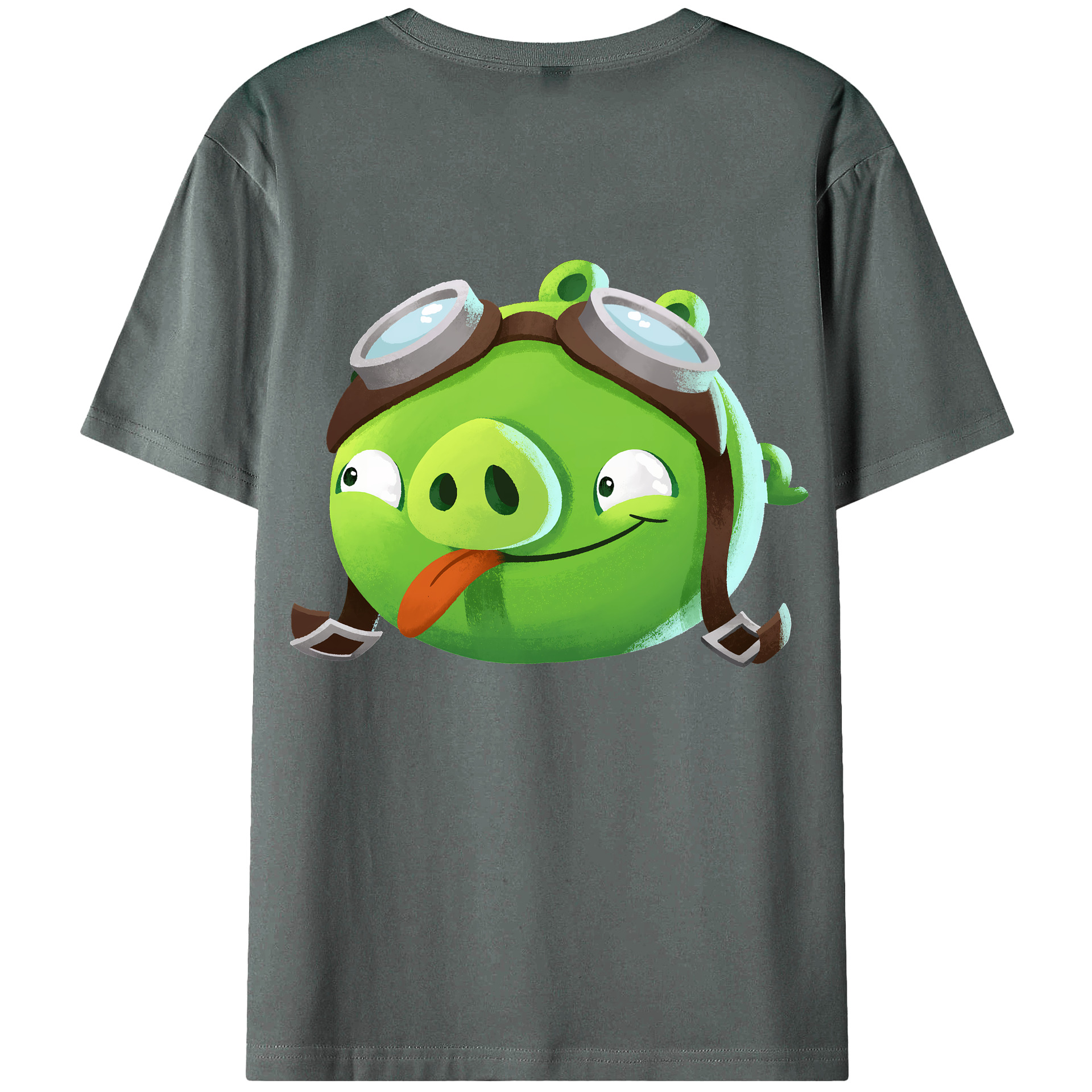 （画像用） Angry Birds アングリーバード 綿100％ メンズ半袖Tシャツ（バックプリント） 通気性